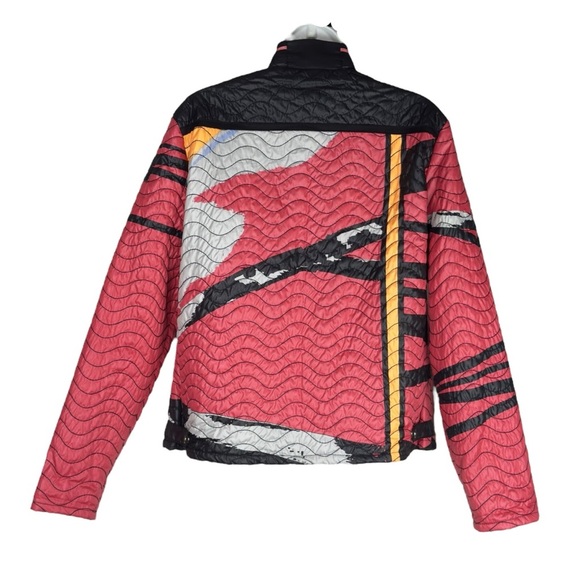 Jamie Sadock Multicolour Neon Retro Mod Zipper Front Quilted Jacket Small - Picture 3 of 13